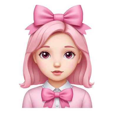 Girl with pink bow sticker
