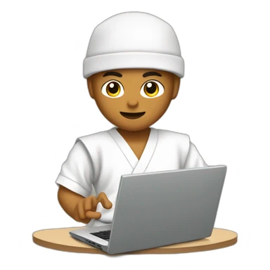 Karate kid using a computer sticker