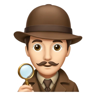 Sherlock Holmes with deerstalker hat, pipe, and magnifying glass sticker
