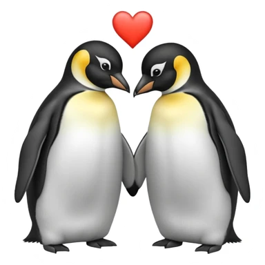 2 emperor penguins facing each other making a heart but no heart emoji sticker