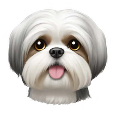 shih tzu dog white hair  sticker