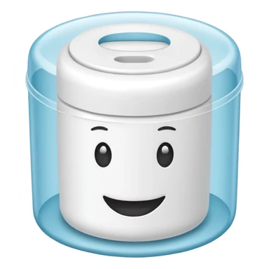 White Round plain pack of dental floss sticker