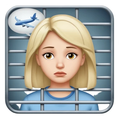 Still wild, but you’ll realize they’re wiser than they seem. Freedom is their top priority — don’t try to cage them.
woman behind bars sad with a text bubble thinking about airplanes sticker