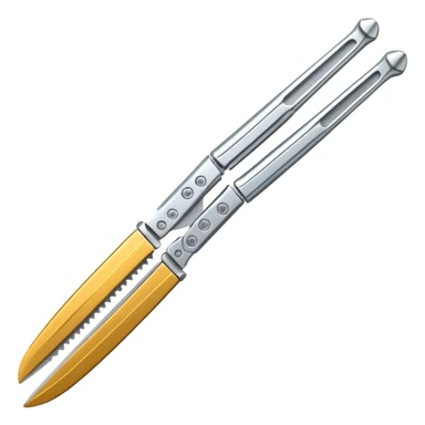 only Silver colour fidgeting butterfly knife sticker