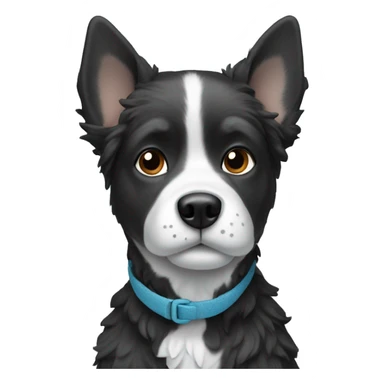 Black and white dog in winter sticker