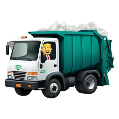 Donald trump driving a garbage truck sticker