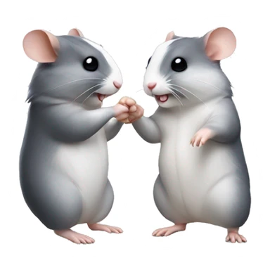 two hamsters giving handshake  sticker