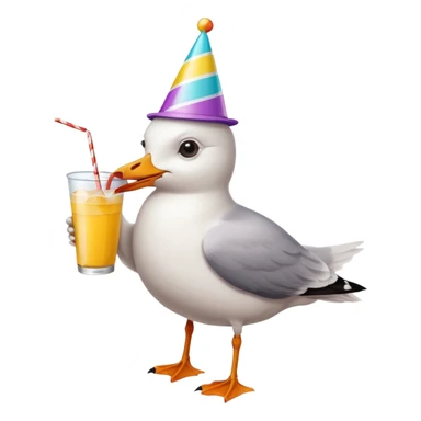 A seagull partying sticker