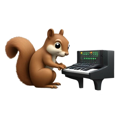 Squirrel play synthesizer sticker