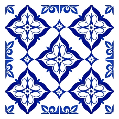 blue and white azulejos Lisbon tile pattern sticker