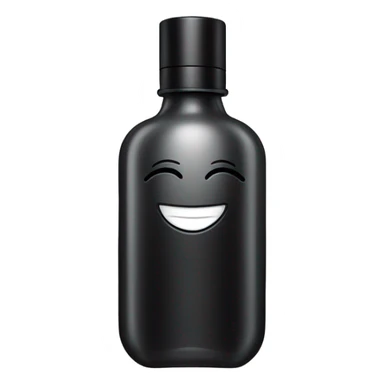 smiling perfume with black cap sticker