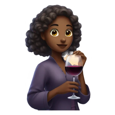Girl under starry moonlight with wineglass in hand sticker