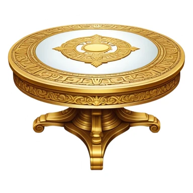 ancient big gold round meeting table sticker