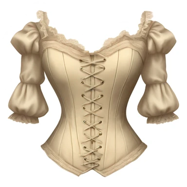 vintage rococo light beige corset with sleeves  sticker