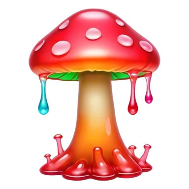 gummy neon melting mushroom  sticker