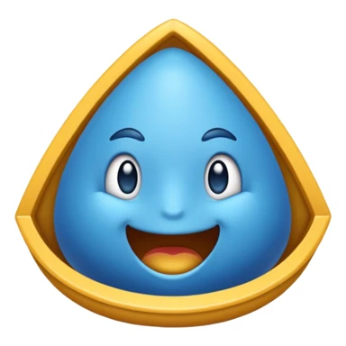 Un emojin de concha de vieira azul  sticker