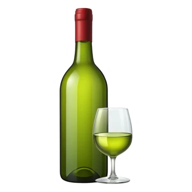 Bottle of wine glass green sticker