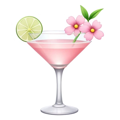 Light pink cocktail with flowers sticker