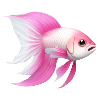 Pink and white beta fish sticker