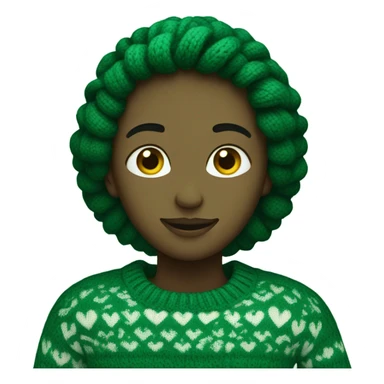 Dark green heart with sweater pattern sticker