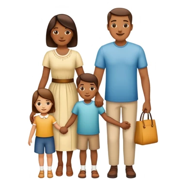 traditional family with two parents and two children holding hands sticker