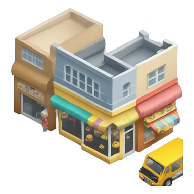 isometric row or shops sticker