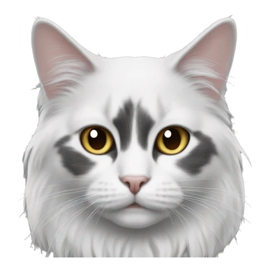 black and white cat long haired sticker