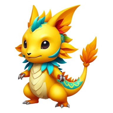 Exotic chibi Fakémon-creature sticker