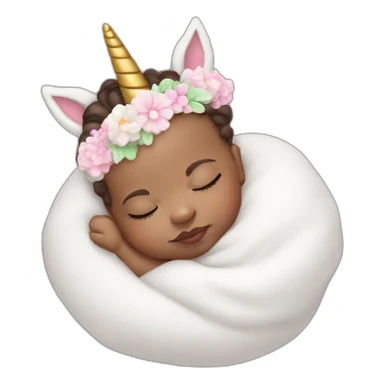 Sleeping Newborn with unicorn headband sticker
