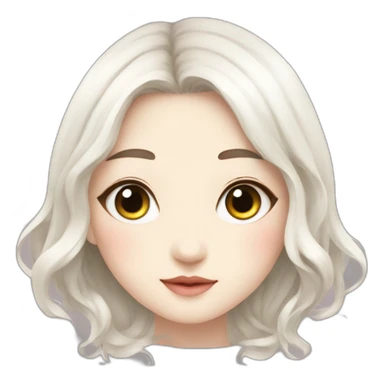 korean girl,with two moles next to each other-,siren eyes,-white gir sticker