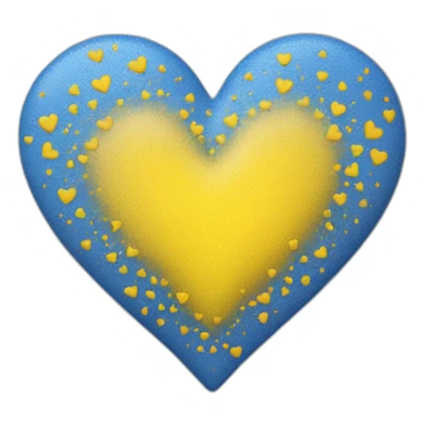 Yellow and blue heart sticker