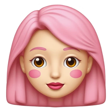 emoji de beijo rosa claro um pouco realista  sticker