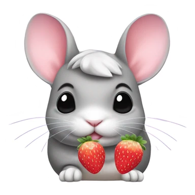 chinchilla with a strawberry and a pink pastel bow on its head sticker
