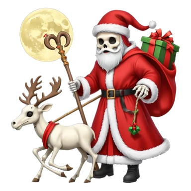 the Grim reaper dressed as Santa.... What gifts would be in his Sleigh.... What would his Sleigh likely look like.... Would the reindeer be skeletons, or ordinary reindeer sticker