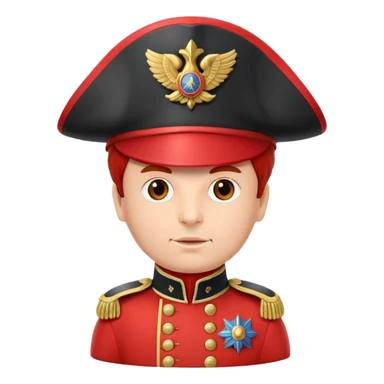 Tomato wearing Napoleon Bonaparte's bicorne hat and military officer uniform sticker