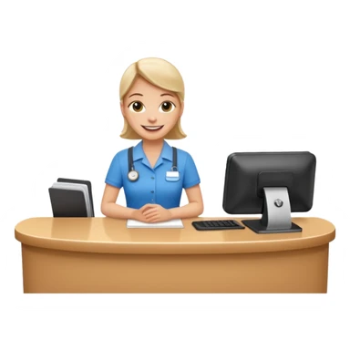 tourist \ standing on hotel reception desk  sticker