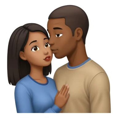homme et femme noire qui s'embrassent sticker