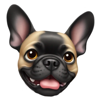 Black French bulldog with big ears tongue out sticker