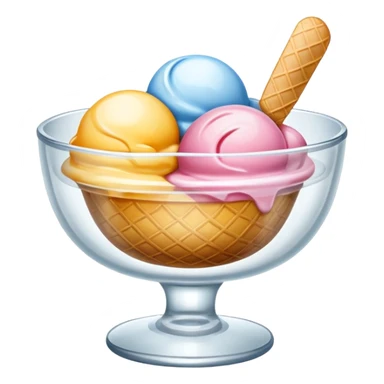 ice cream glass bowl empty sticker