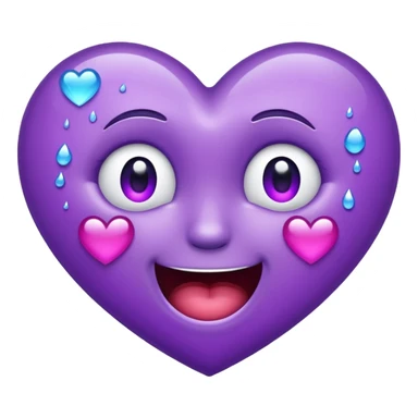 Sparkly purple heart crying laughing  sticker