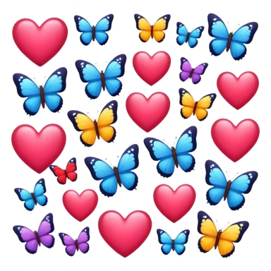 Hearts and butterflies  sticker