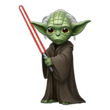 Dark Yoda with a red lightsaber sticker