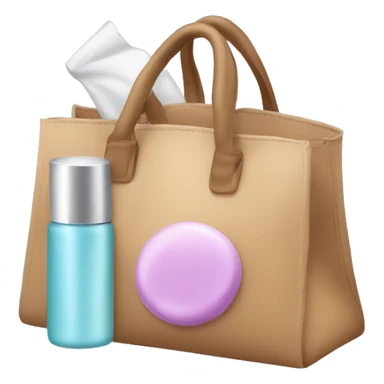 bag with cosmetics sticking out sticker