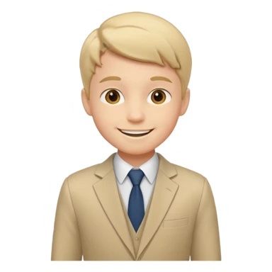 birthday  boy in biege siit sticker