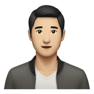 beautiful Asian man with black eyes and black hair sticker