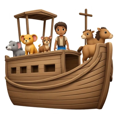 Noah with animals boarding a large wooden ark sticker