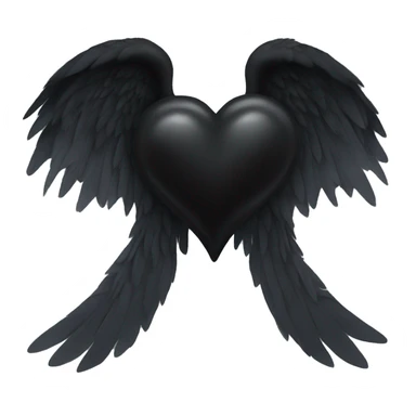 black heart with wings sticker
