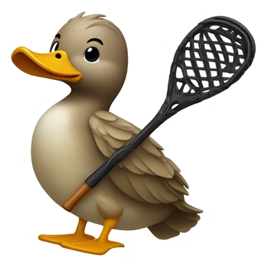 Duck with lacrosse stick sticker