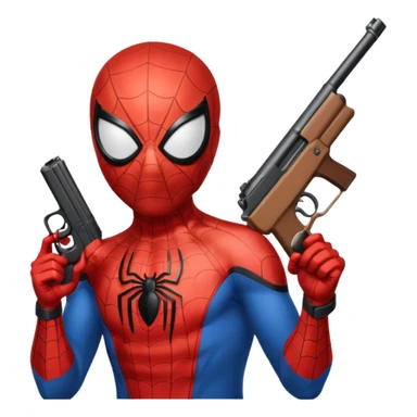 Spider-Man holding a gun sticker