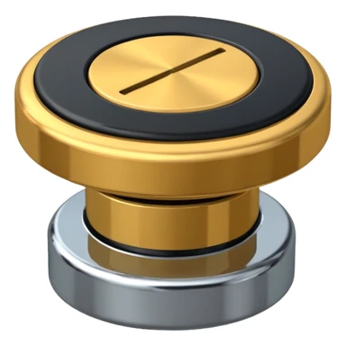 volume knob, straight on view sticker